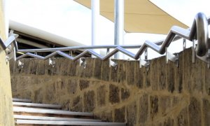 Mirrabooka shopping centre stainless steel zig zag curved handrail 5