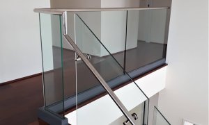 Top fixed 50 Dia stainless handrail channel mounted balustrade