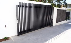 automated swing gate security aluminium vertical fins