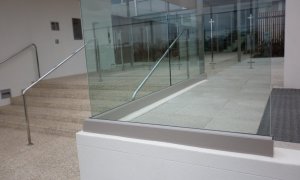 channel fixed frameless glass balustrade
